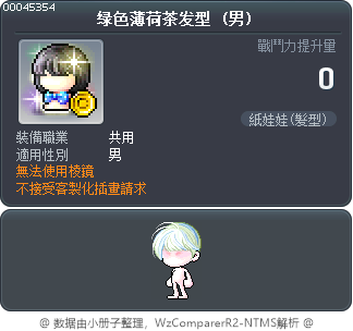 绿色薄荷茶发型 Tooltip