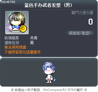 蓝色手办武者发型 Tooltip