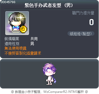 紫色手办武者发型 Tooltip