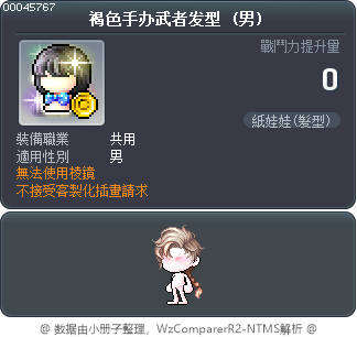 褐色手办武者发型 Tooltip