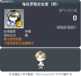 绿色罗曼史发型 Tooltip