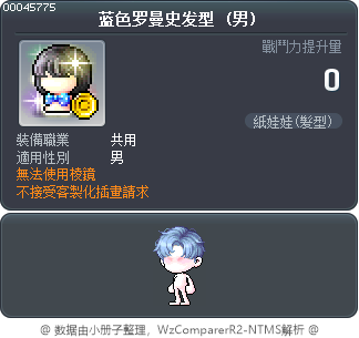 蓝色罗曼史发型 Tooltip