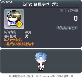 蓝色折耳猫发型 Tooltip