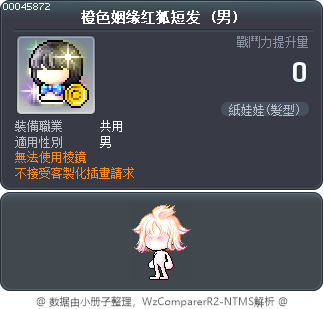 橙色姻缘红狐短发 Tooltip