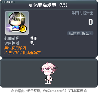 红色柔软狸猫发型 Tooltip