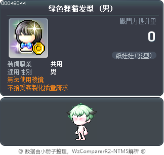 绿色柔软狸猫发型 Tooltip