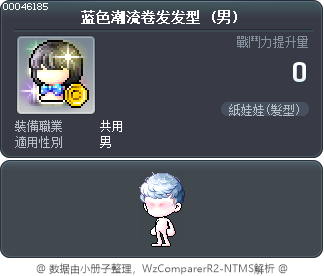蓝色潮流卷发发型 Tooltip