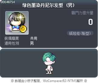 绿色墨染丹尼尔发型 Tooltip