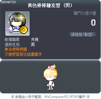 黄色棒棒糖发型 Tooltip