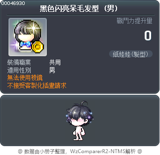 黑色闪亮呆毛发型 Tooltip