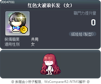 红色大波浪长发 Tooltip