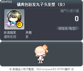 橘黄色短发丸子头发型 Tooltip