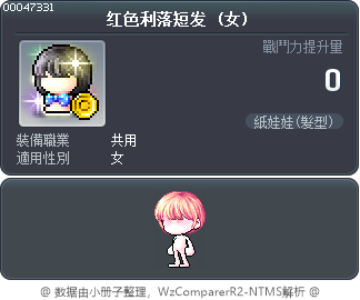 红色利落短发 Tooltip