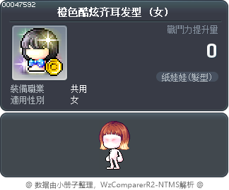 橙色酷炫齐耳发型 Tooltip