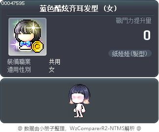 蓝色酷炫齐耳发型 Tooltip