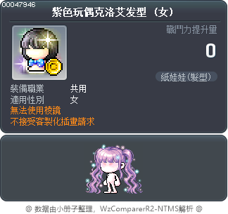 紫色玩偶克洛艾发型 Tooltip