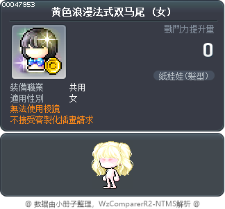 黄色浪漫法式双马尾 Tooltip