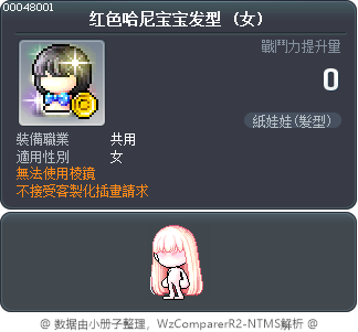 红色哈尼宝宝发型 Tooltip