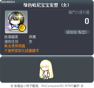 绿色哈尼宝宝发型 Tooltip