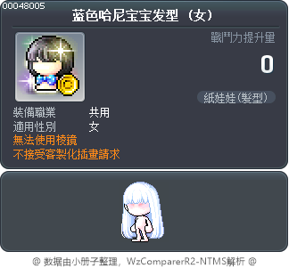 蓝色哈尼宝宝发型 Tooltip