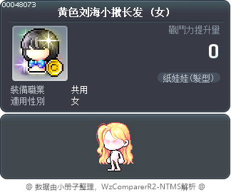黄色刘海小揪长发 Tooltip