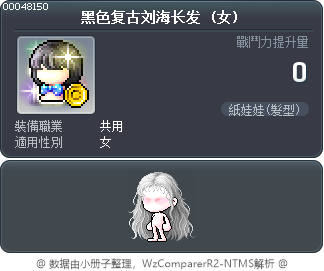黑色复古刘海长发 Tooltip