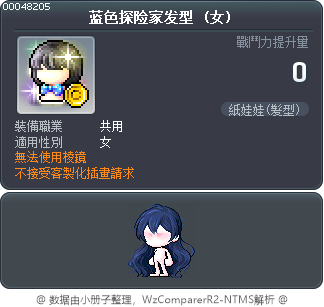 蓝色探险家发型 Tooltip