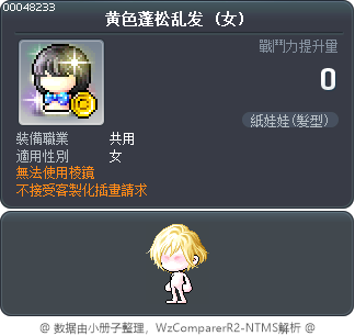 黄色蓬松乱发 Tooltip