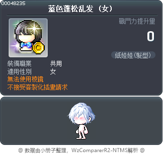 蓝色蓬松乱发 Tooltip
