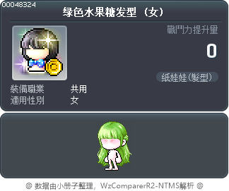 绿色水果糖发型 Tooltip