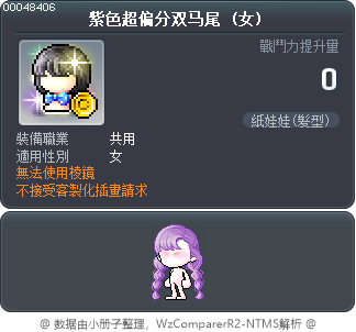 紫色超偏分双马尾 Tooltip
