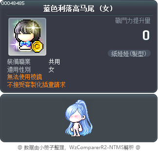 蓝色利落高马尾 Tooltip