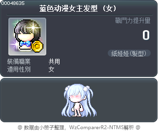 蓝色动漫女主发型 Tooltip