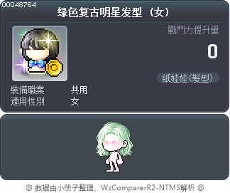 绿色复古明星发型 Tooltip