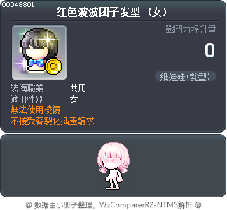 红色波波团子发型 Tooltip
