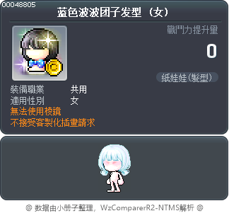 蓝色波波团子发型 Tooltip