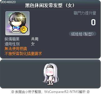 黑色休闲发带发型 Tooltip
