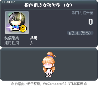 橙色俏皮女孩发型 Tooltip