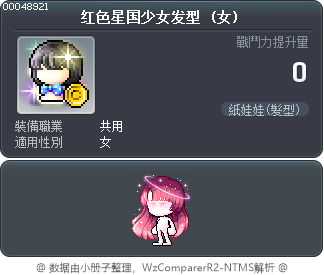 红色星国少女发型 Tooltip