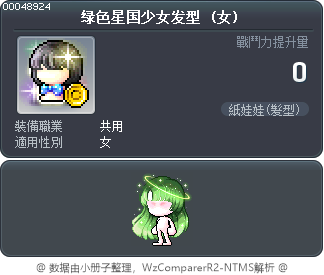 绿色星国少女发型 Tooltip