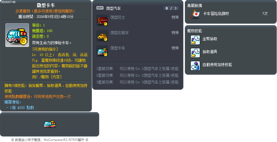 微型卡车 Tooltip