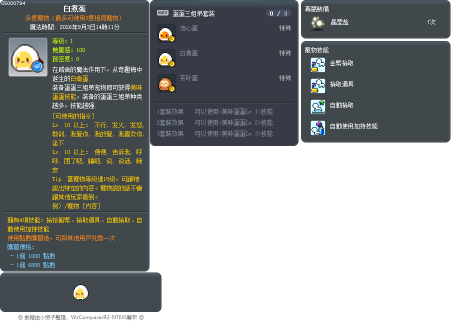 白煮蛋 Tooltip