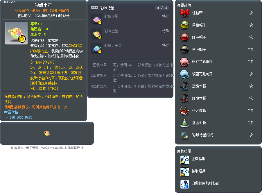 彩蜡土星 Tooltip