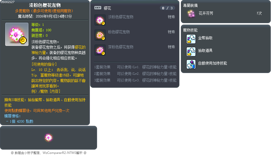 淡粉色樱花宠物 Tooltip