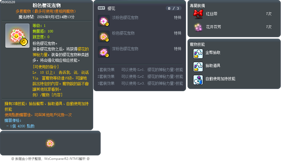 粉色樱花宠物 Tooltip