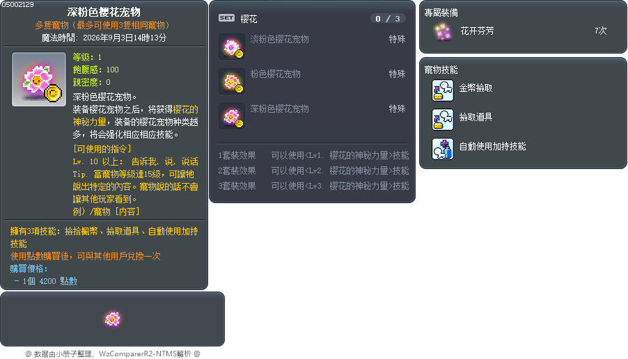 深粉色樱花宠物 Tooltip