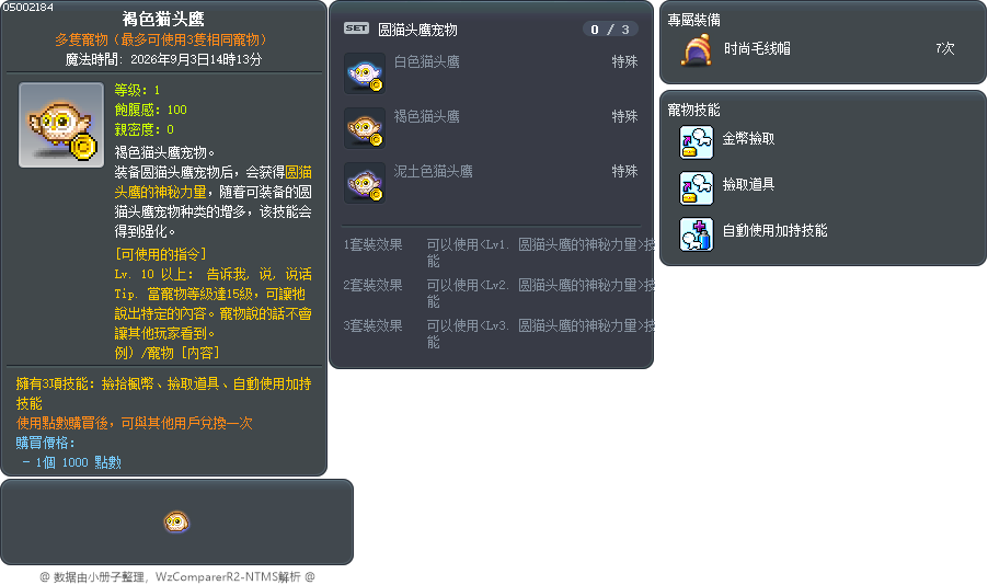 褐色猫头鹰 Tooltip