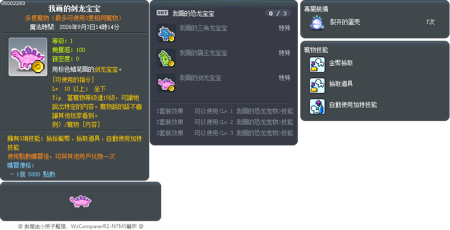 我画的剑龙宝宝 Tooltip