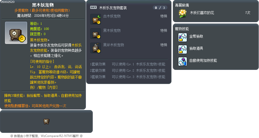 黑木妖宠物 Tooltip
