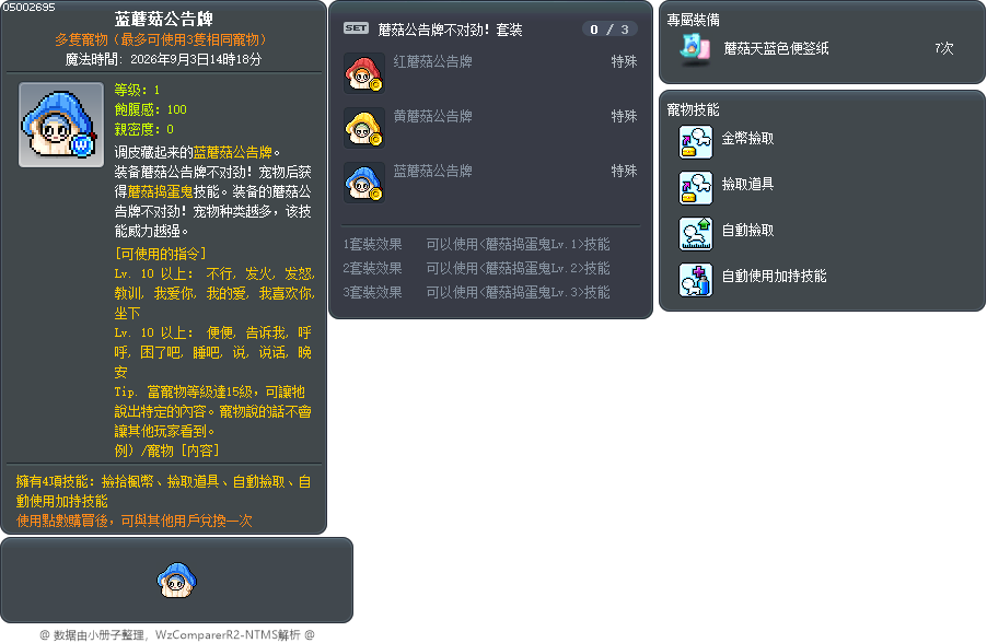 蓝蘑菇公告牌 Tooltip